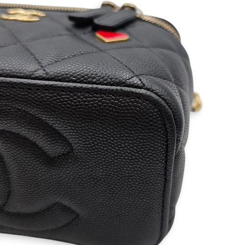 Coco Casino Vanity Case with Enamel Card Suits Black Crossbody Bag in Caviar Leather Gold hardware CL2602-19372 11