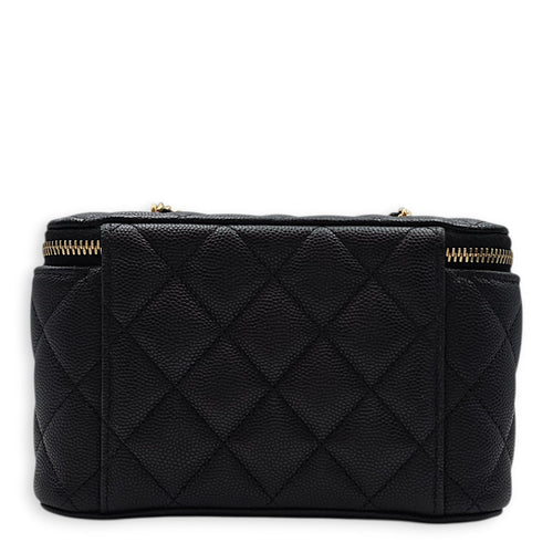 Coco Casino Vanity Case with Enamel Card Suits Black Crossbody Bag in Caviar Leather Gold hardware CL2602-19372 2