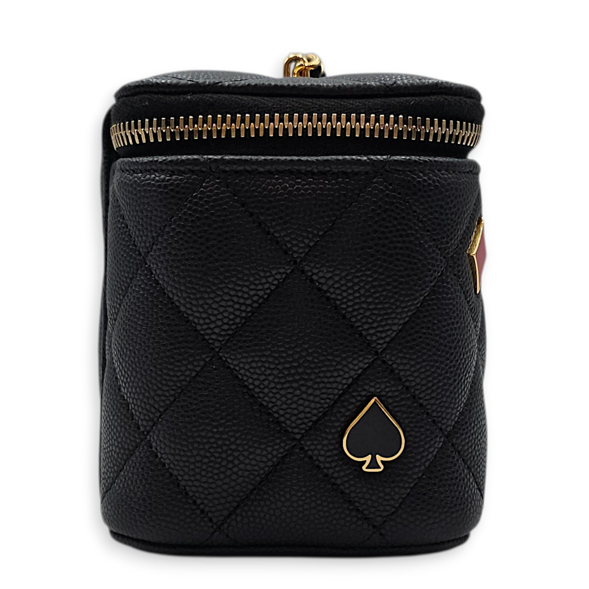Coco Casino Vanity Case with Enamel Card Suits Black Crossbody Bag in Caviar Leather Gold hardware CL2602-19372 3