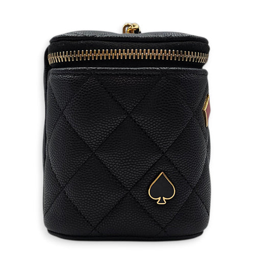 Coco Casino Vanity Case with Enamel Card Suits Black Crossbody Bag in Caviar Leather Gold hardware CL2602-19372 3