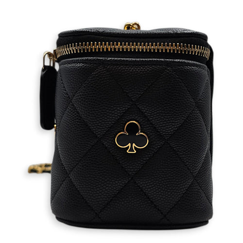 Coco Casino Vanity Case with Enamel Card Suits Black Crossbody Bag in Caviar Leather Gold hardware CL2602-19372 4