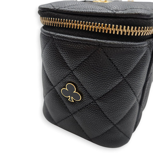 Coco Casino Vanity Case with Enamel Card Suits Black Crossbody Bag in Caviar Leather Gold hardware CL2602-19372 9