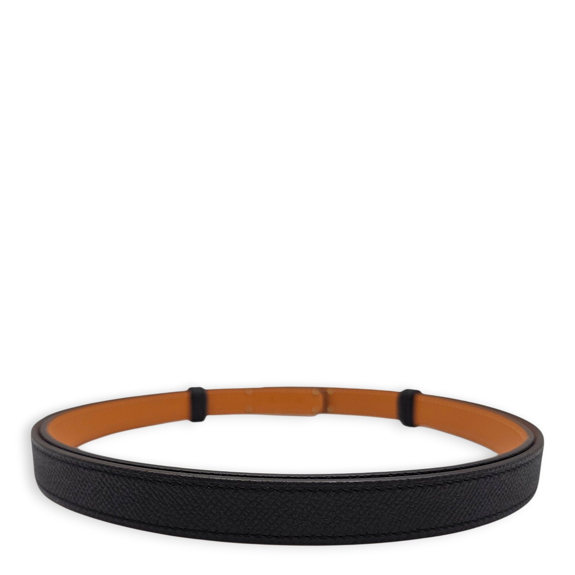 Kelly 18 Belt Black Belt in Epsom Rose Gold hardware