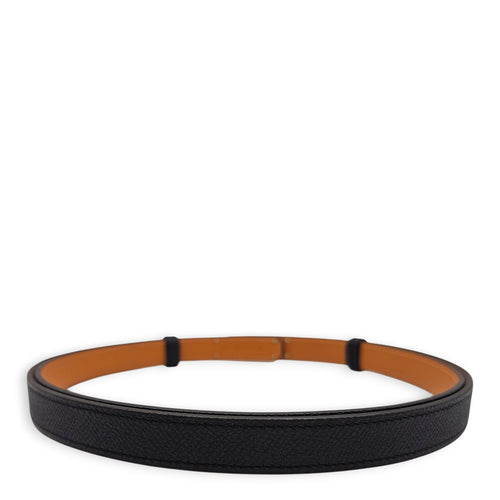 Kelly 18 Belt Black Belt in Epsom Rose Gold hardware