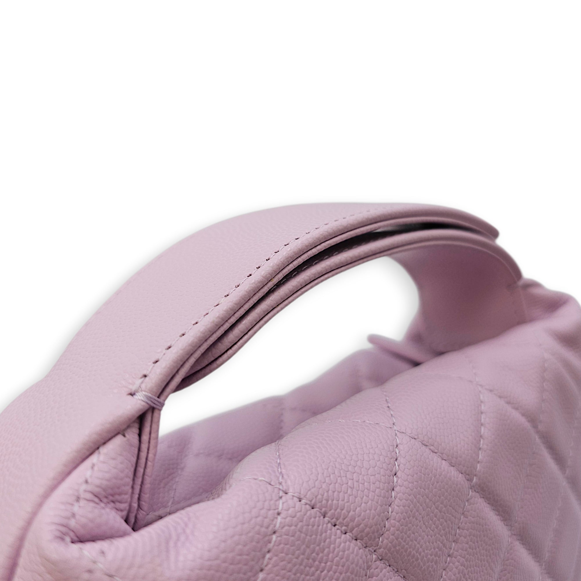 Shiny Quilted brow Pouch Hobo Purple Top Handle Bag in Caviar Leather Gold hardware CL2602-19399 10