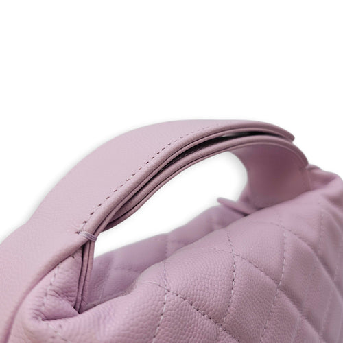 Shiny Quilted brow Pouch Hobo Purple Top Handle Bag in Caviar Leather Gold hardware CL2602-19399 10