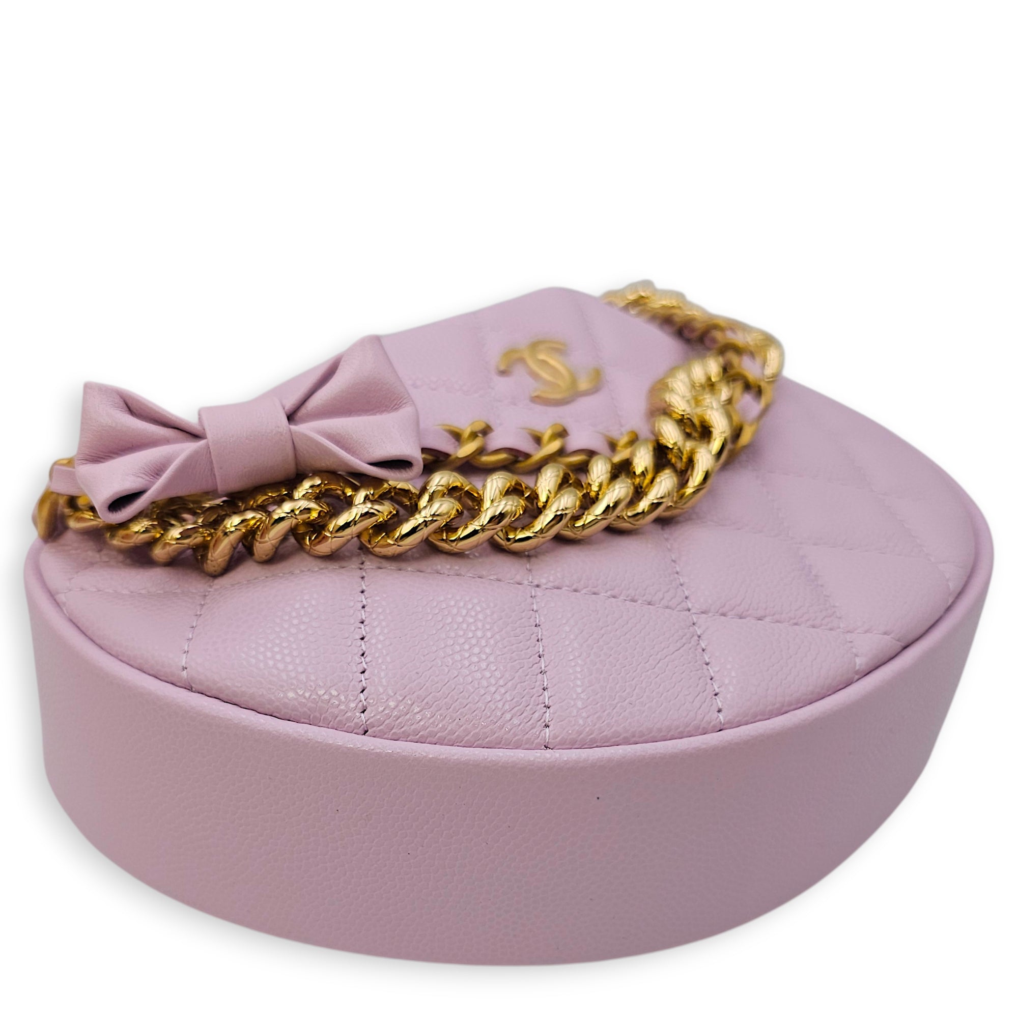 Shiny Quilted brow Pouch Hobo Purple Top Handle Bag in Caviar Leather Gold hardware CL2602-19399 8