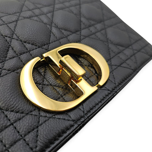 Caro Medium Black Shoulder Bag in Calfskin Gold hardware CL2602-19406 10