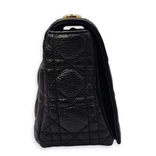 Caro Medium Black Shoulder Bag in Calfskin Gold hardware CL2602-19406 3