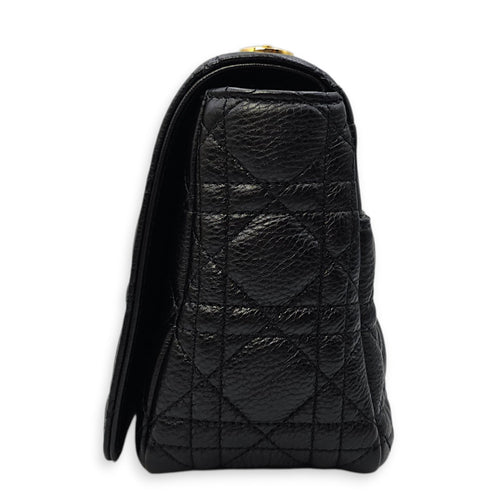 Caro Medium Black Shoulder Bag in Calfskin Gold hardware CL2602-19406 4