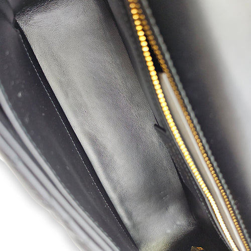 Caro Medium Black Shoulder Bag in Calfskin Gold hardware