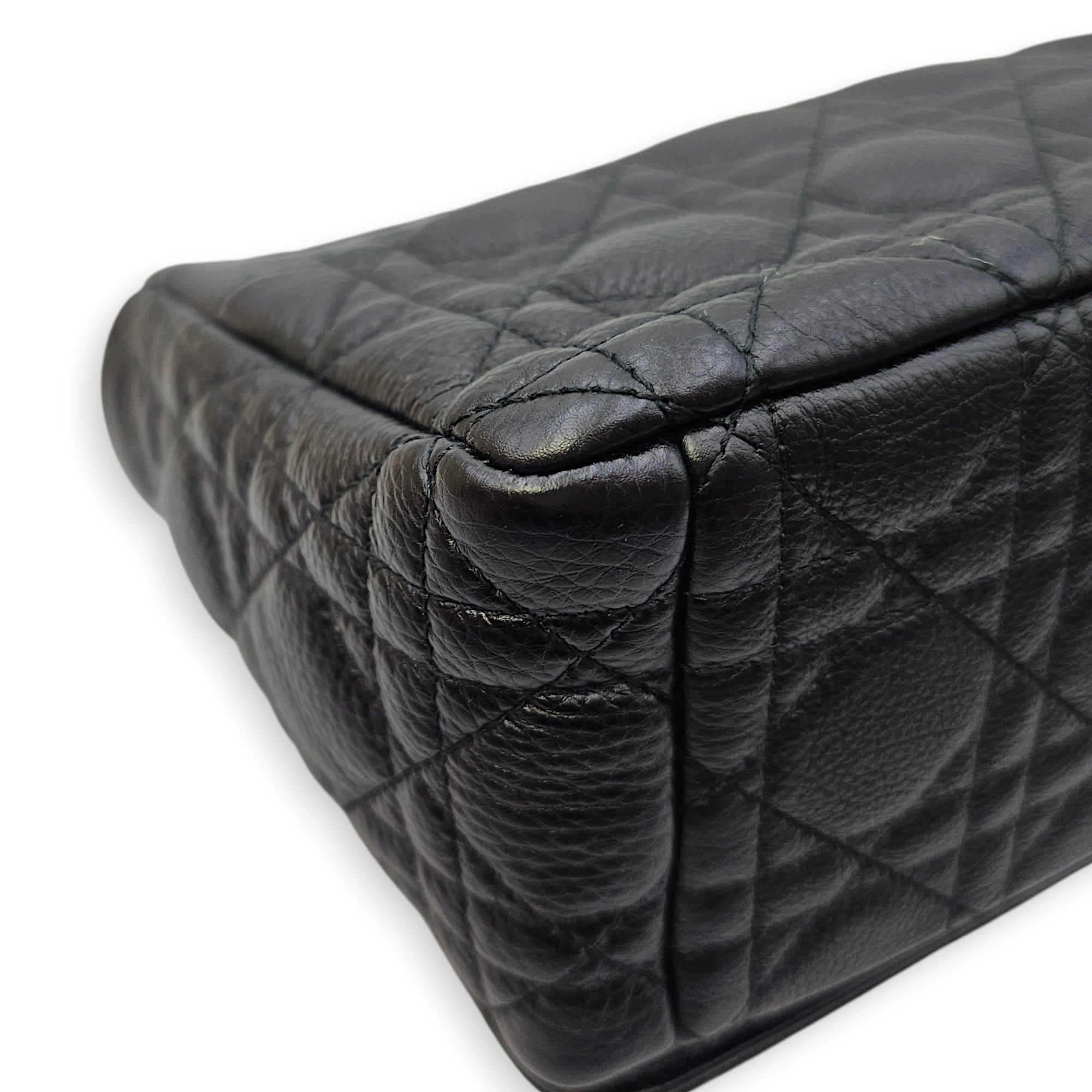 Caro Medium Black Shoulder Bag in Calfskin Gold hardware