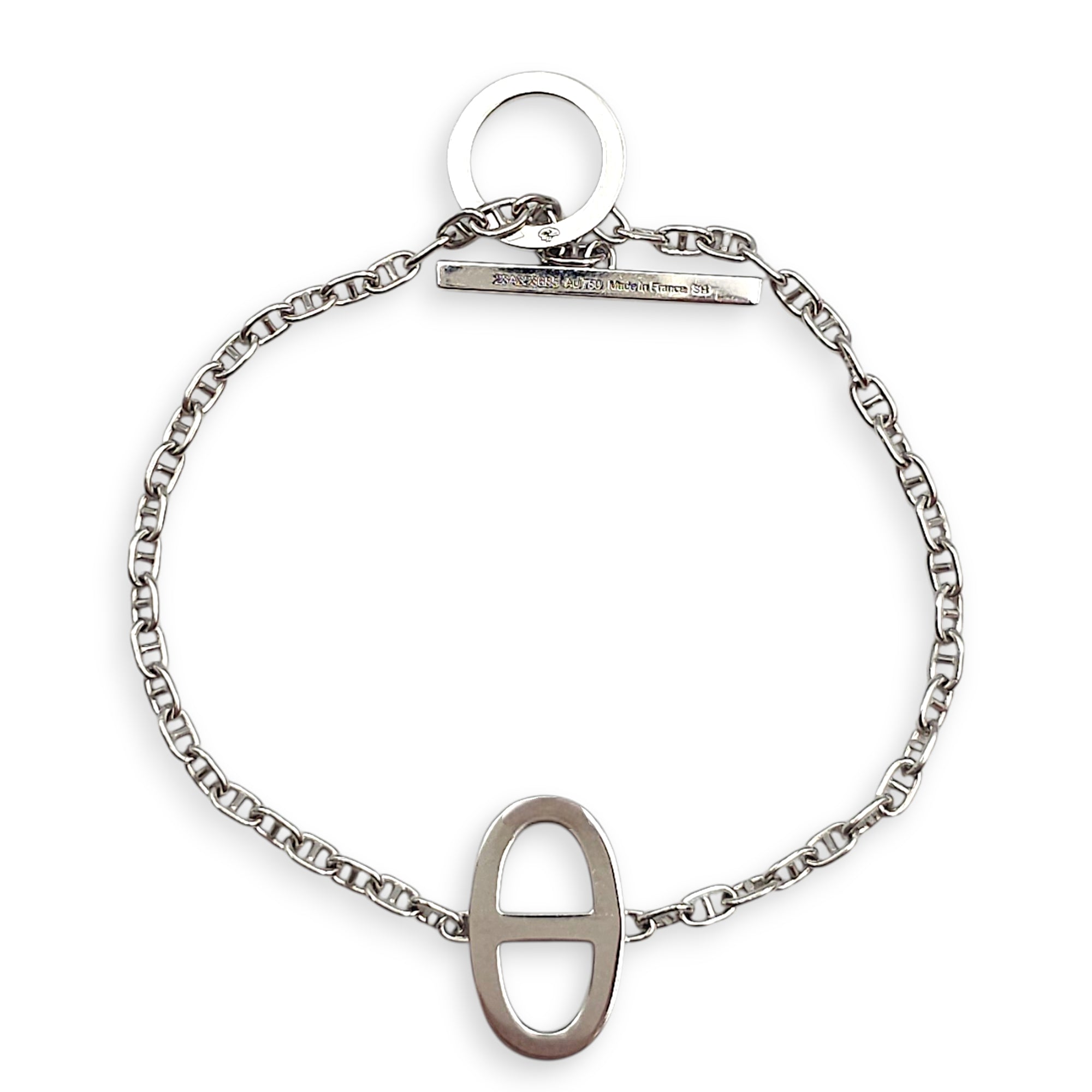 Chaine D'ancre Contour SH Bracelet in White Gold Hardware, 33 Diamonds, 0.16 Carat CL2602-19421 2