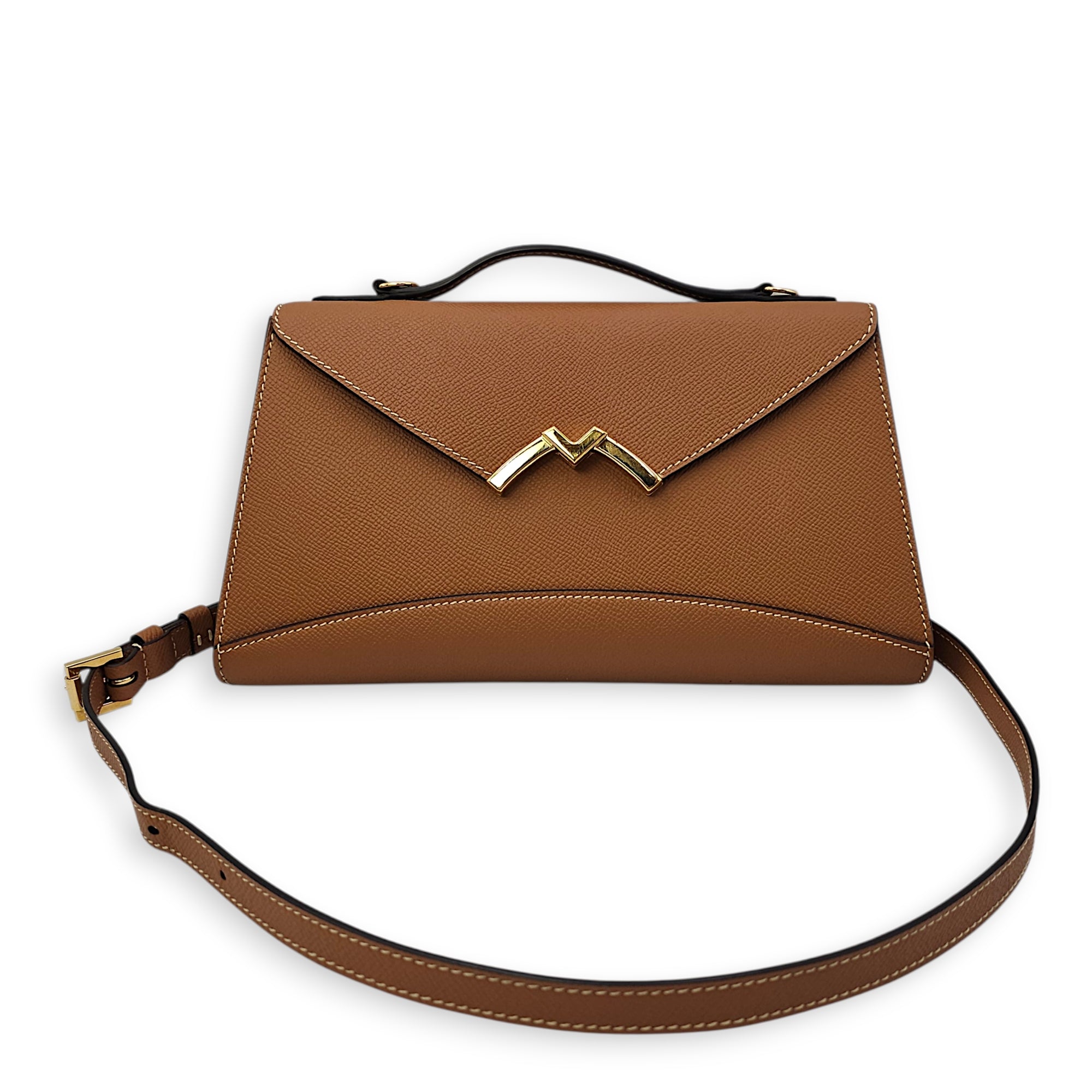 Gabrielle Crossbody Bag Beige Crossbody Bag in Calfskin Gold hardware