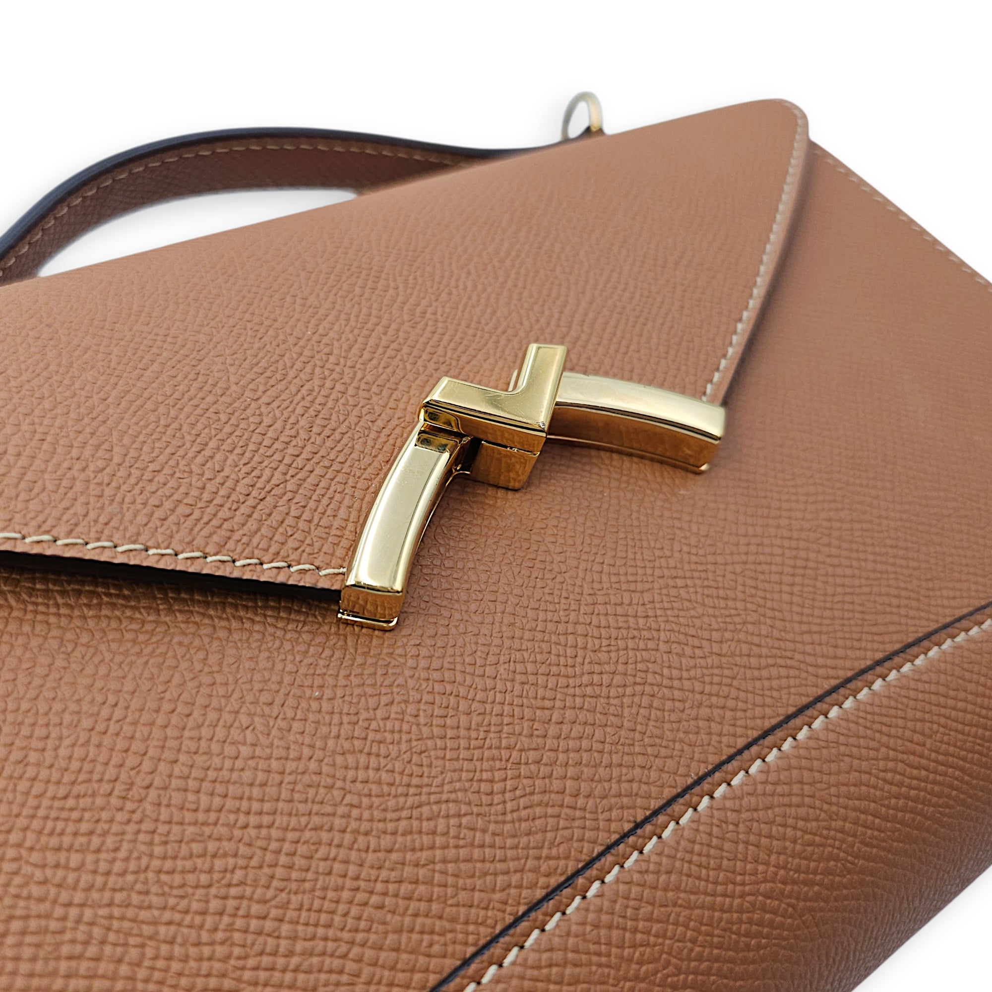 Gabrielle Crossbody Bag Beige Crossbody Bag in Calfskin Gold hardware
