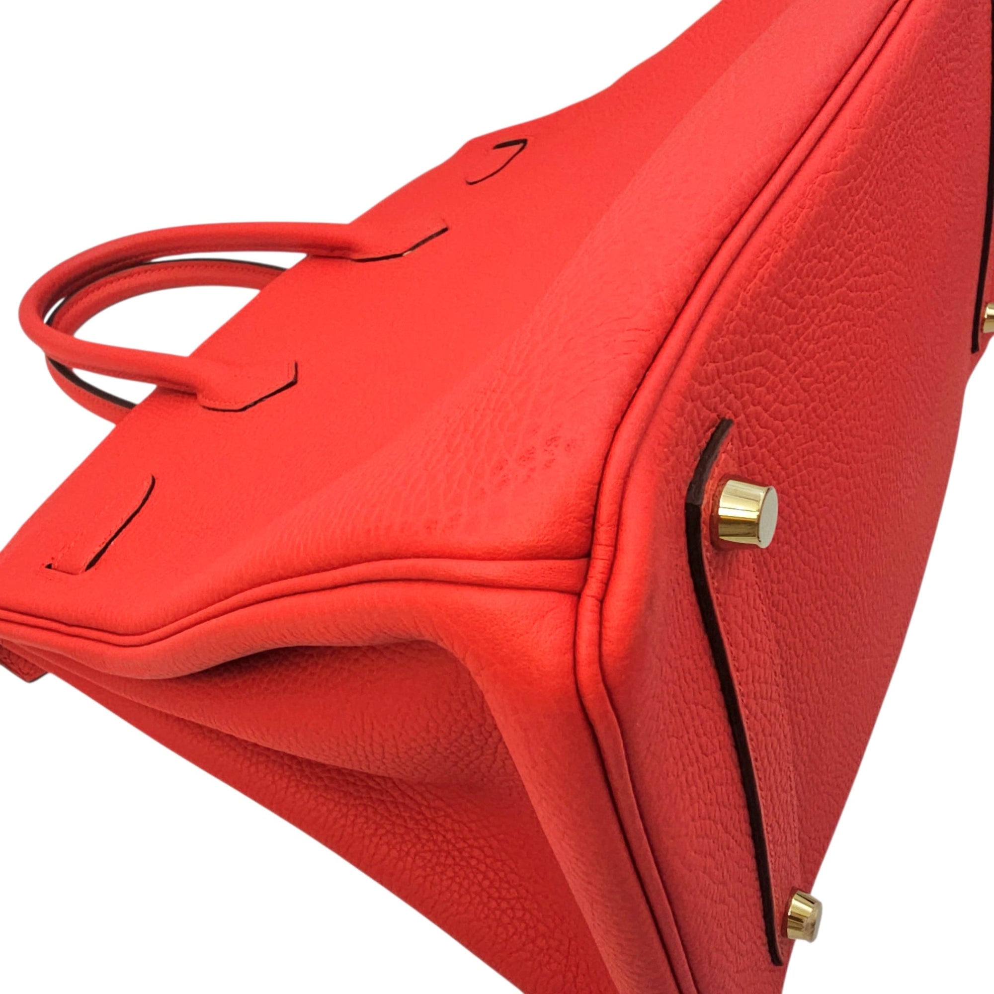 Birkin 35 Rouge Tomate in Clemence Gold hardware
