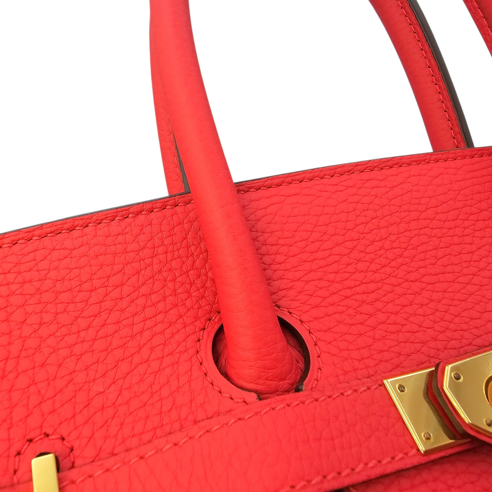 Birkin 35 Rouge Tomate in Clemence Gold hardware