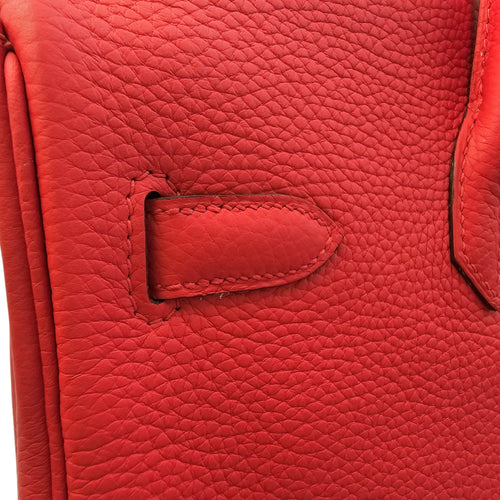 Birkin 35 Rouge Tomate in Clemence Gold hardware