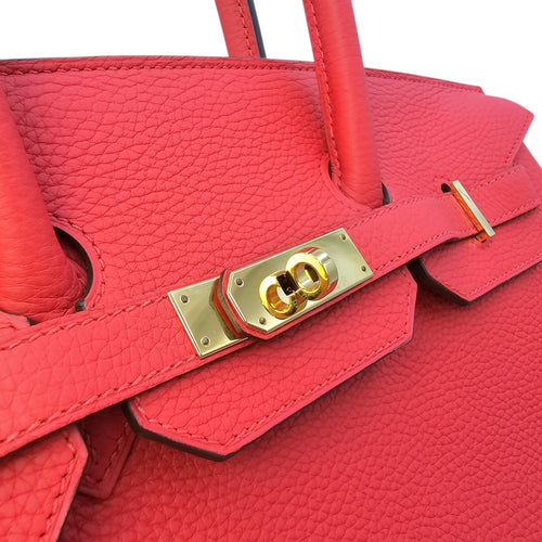 Birkin 35 Rouge Tomate in Clemence Gold hardware