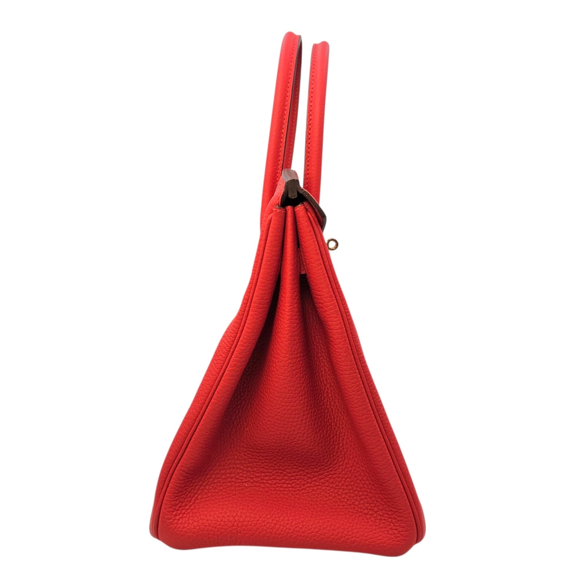 Birkin 35 Rouge Tomate in Clemence Gold hardware