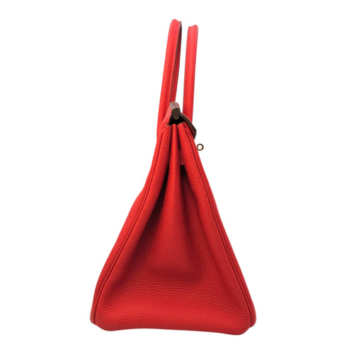 Birkin 35 Rouge Tomate in Clemence Gold hardware