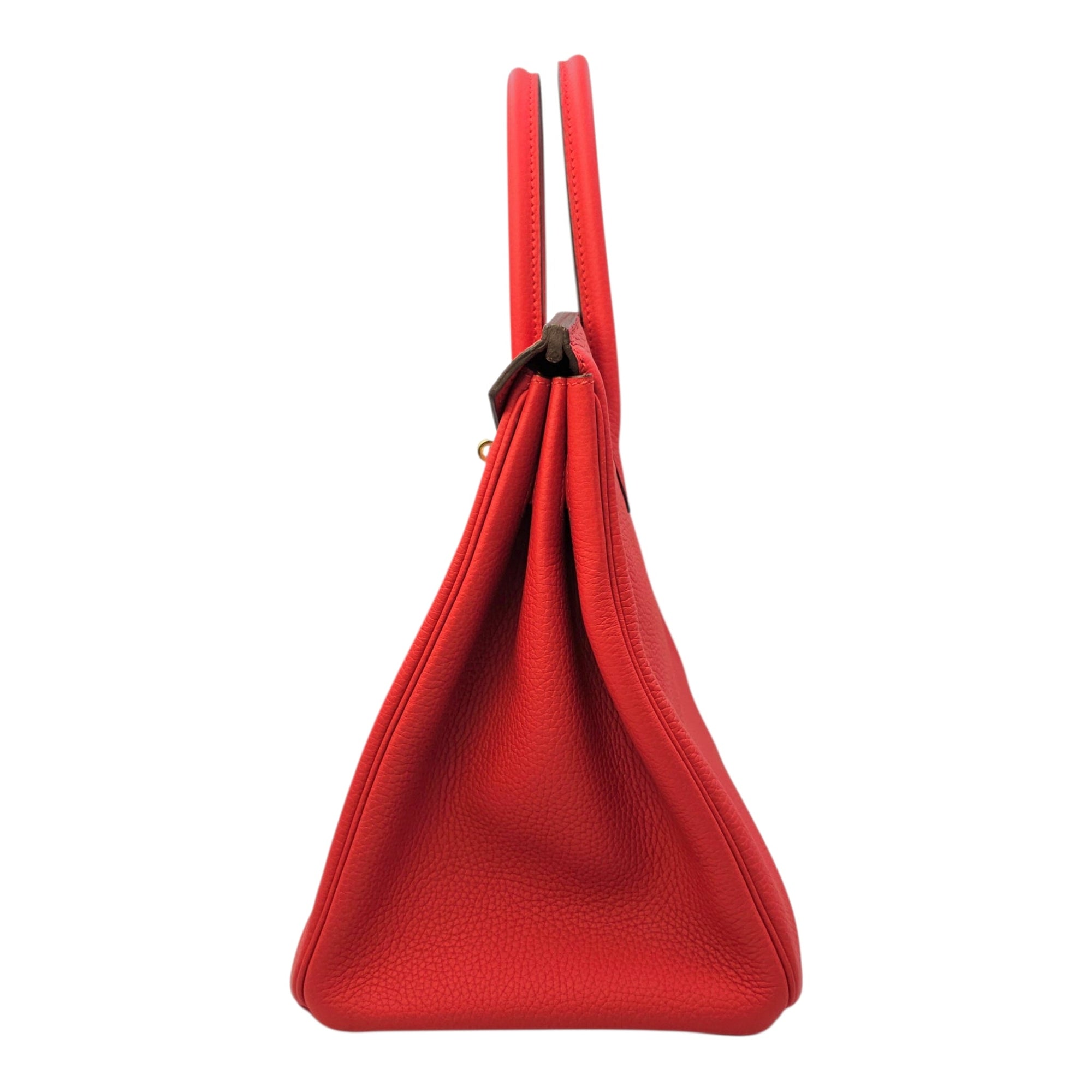 Birkin 35 Rouge Tomate in Clemence Gold hardware
