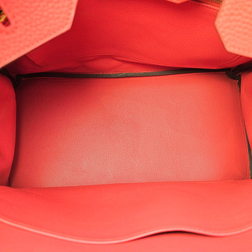 Birkin 35 Rouge Tomate in Clemence Gold hardware