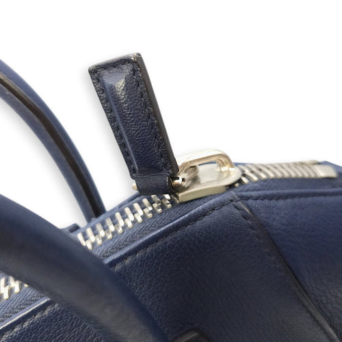 Antigona Small Blue Shoulder Bag in Calfskin Silver hardware CL2602-19438 12