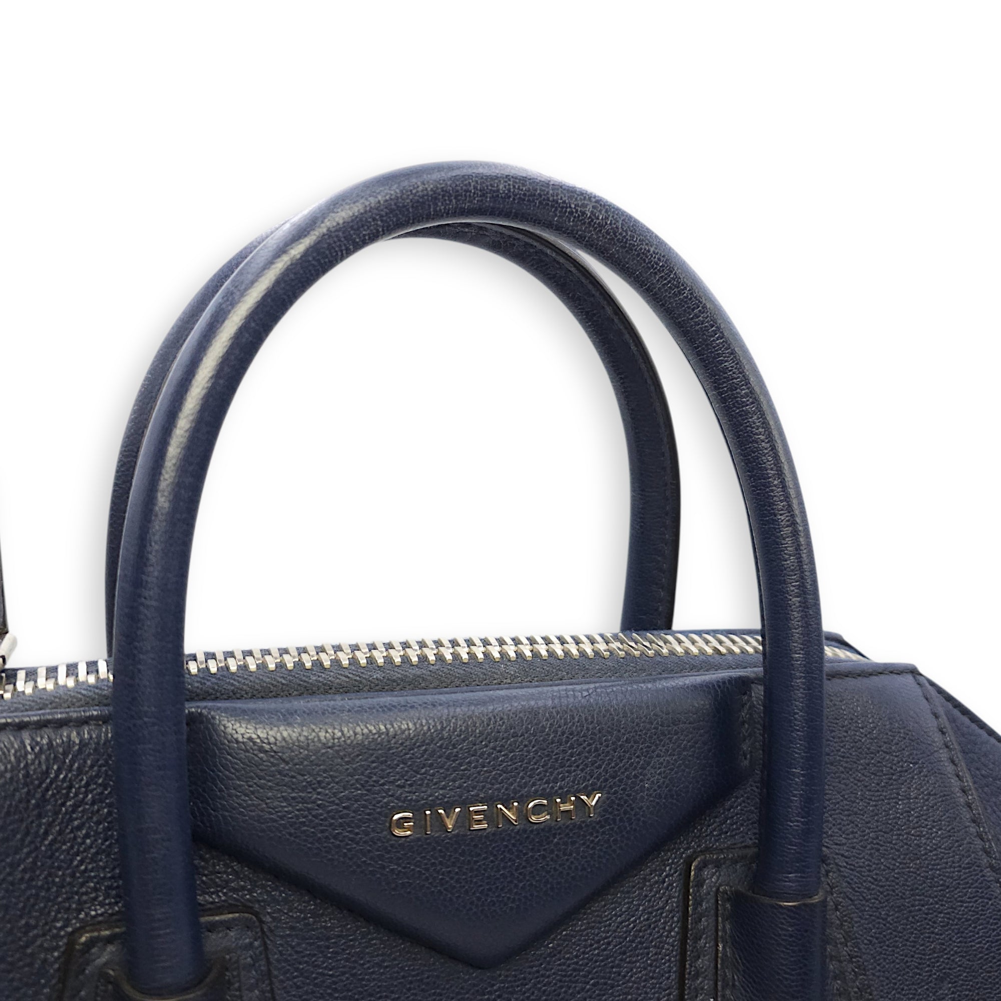 Antigona Small Blue Shoulder Bag in Calfskin Silver hardware CL2602-19438 5