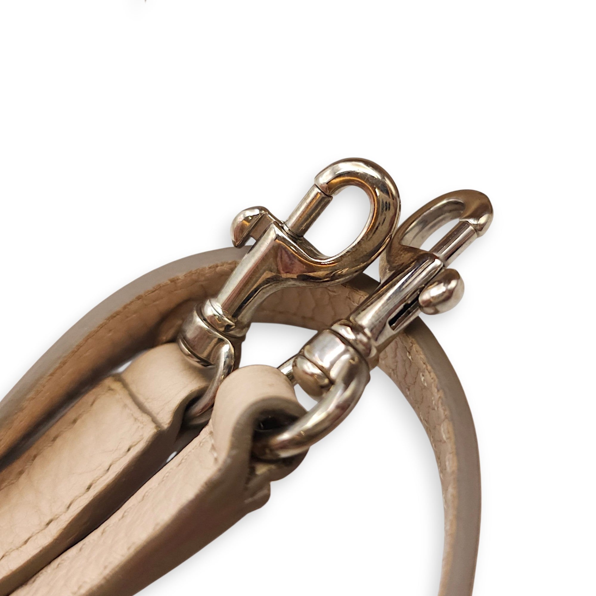Horizon Mini Tote Beige Crossbody Bag in Calfskin Silver hardware