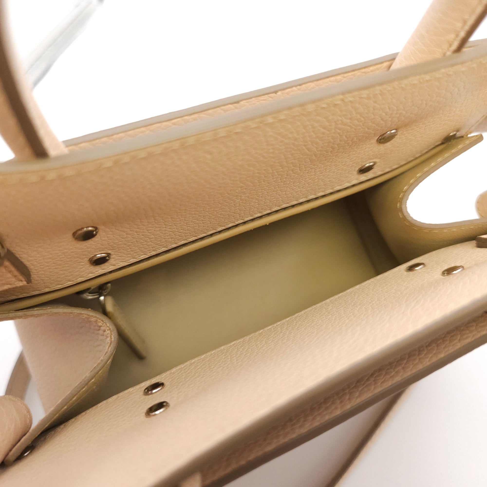 Horizon Tote Mini Beige Crossbody Bag in Calfskin Silver hardware CL2602-19439 6