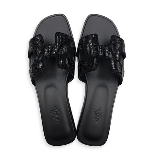 Oran  37.5 Black Sandals in Chevre Velours CL2602-19457 1