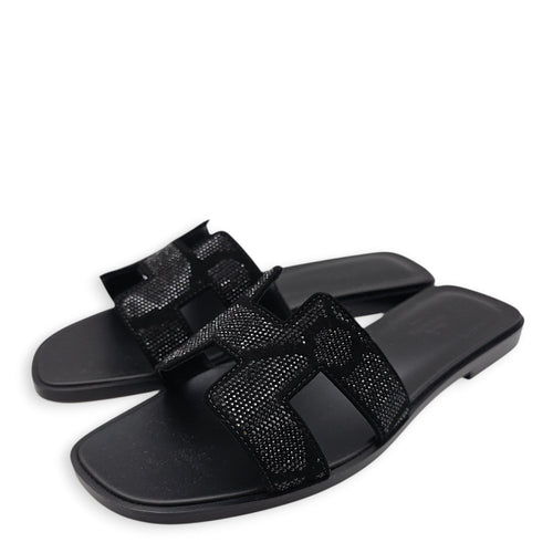 Oran  37.5 Black Sandals in Chevre Velours CL2602-19457 2