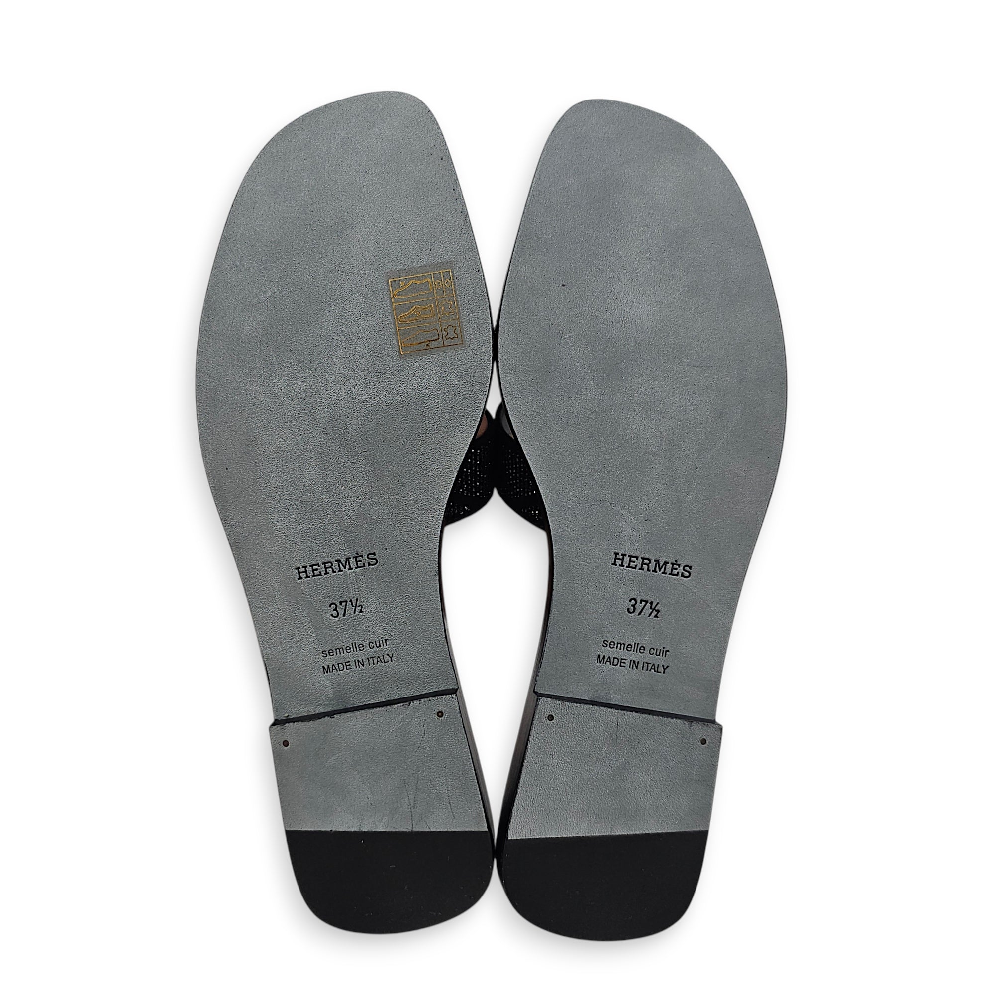 Oran Sandal. Sz: 37.5 Black Sandals in Chevre Velours