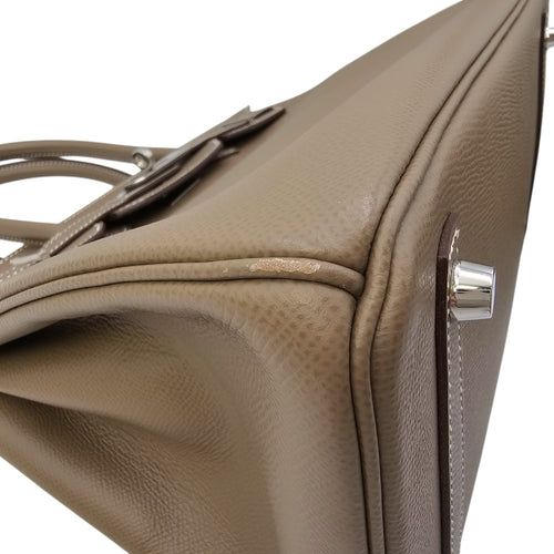 Birkin 30 Etoupe in Epsom Palladium hardware CL2602-19475 8