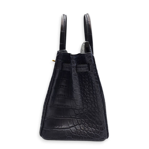 Birkin 25 Blue Indigo in Matte Alligator Gold hardware