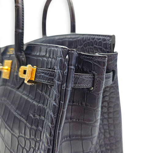 Birkin 25 Blue Indigo in Matte Alligator Gold hardware CL2602-19500 9