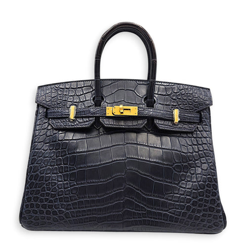 Birkin 25 Blue Indigo in Matte Alligator Gold hardware CL2602-19500 1