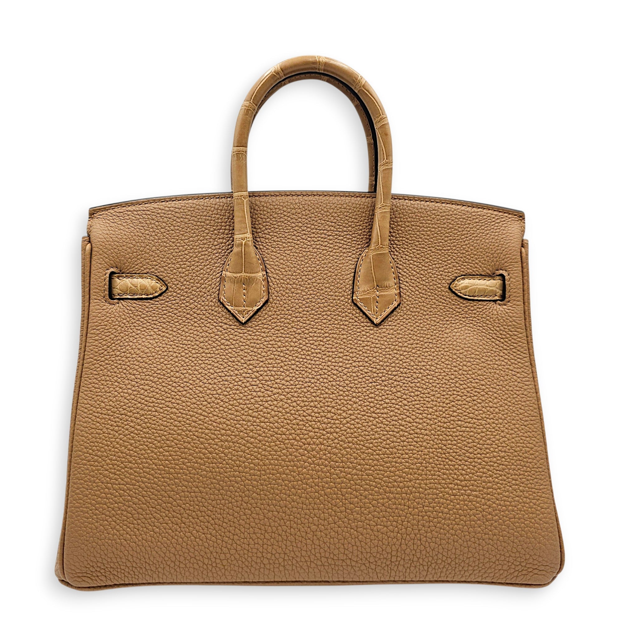 Birkin Touch 25 Chai in Togo/Matte Alligator Permabrass hardware CL2602-19509 2