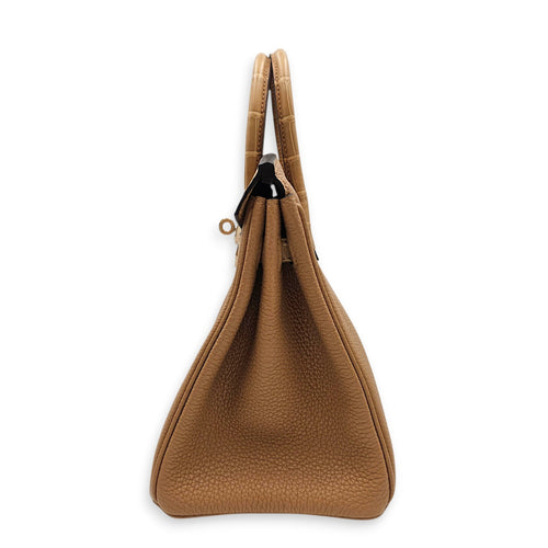 Birkin Touch 25 Chai in Togo/Matte Alligator Permabrass hardware CL2602-19509 4