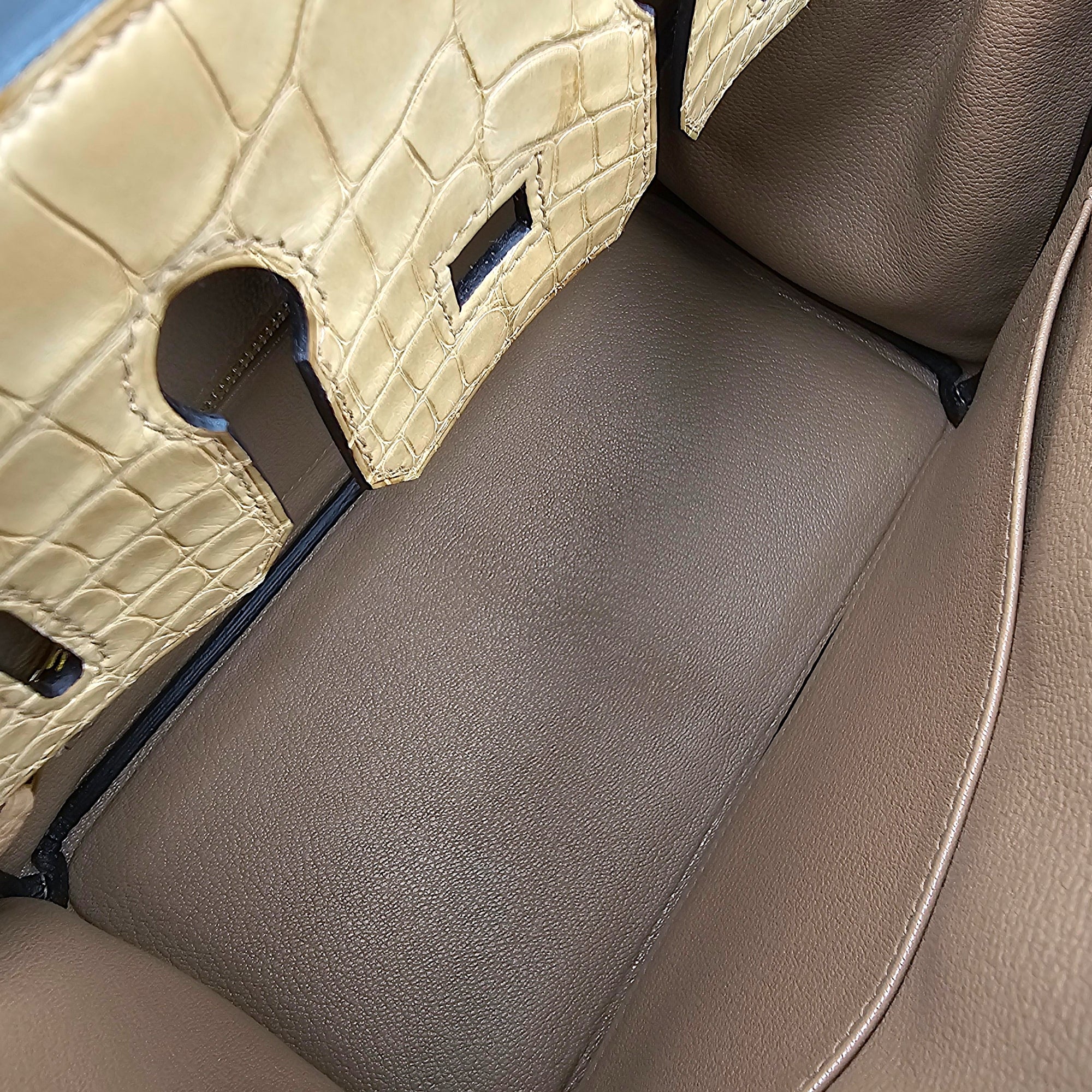 Birkin Touch 25 Chai in Togo/Matte Alligator Permabrass hardware CL2602-19509 6