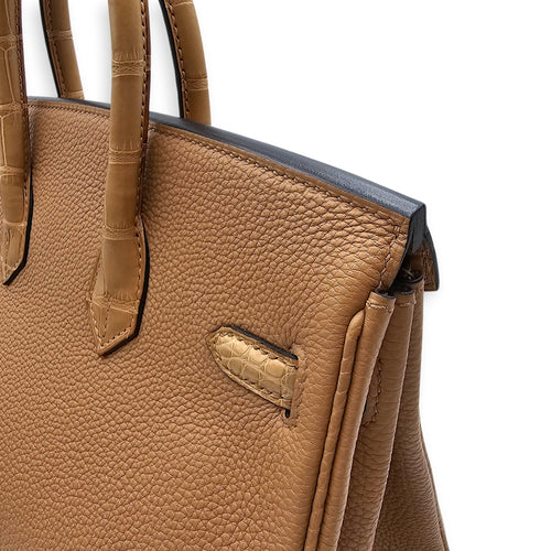 Birkin Touch 25 Chai in Togo/Matte Alligator Permabrass hardware CL2602-19509 8