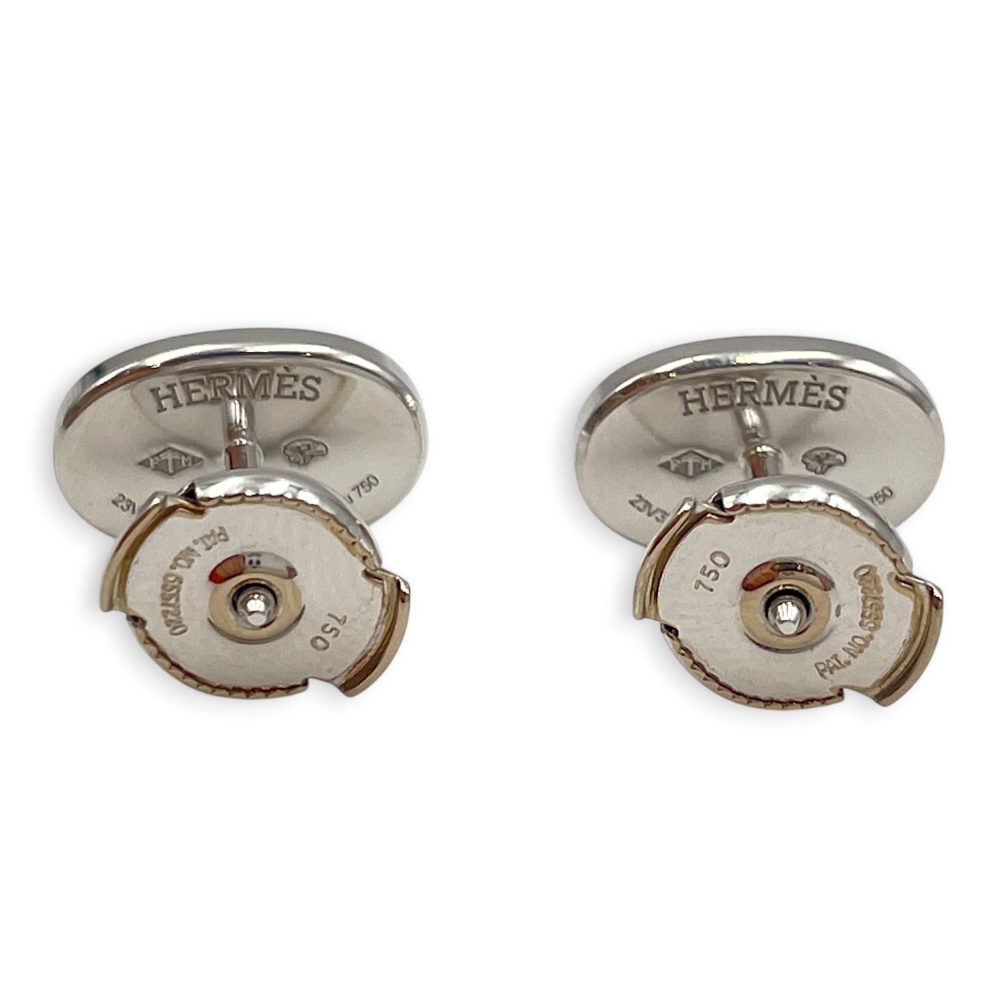 Chaine d'ancre Contour 48 Diamonds, 0.18 Carat Stud Earrings in White Gold Hardware CL2602-19514 2