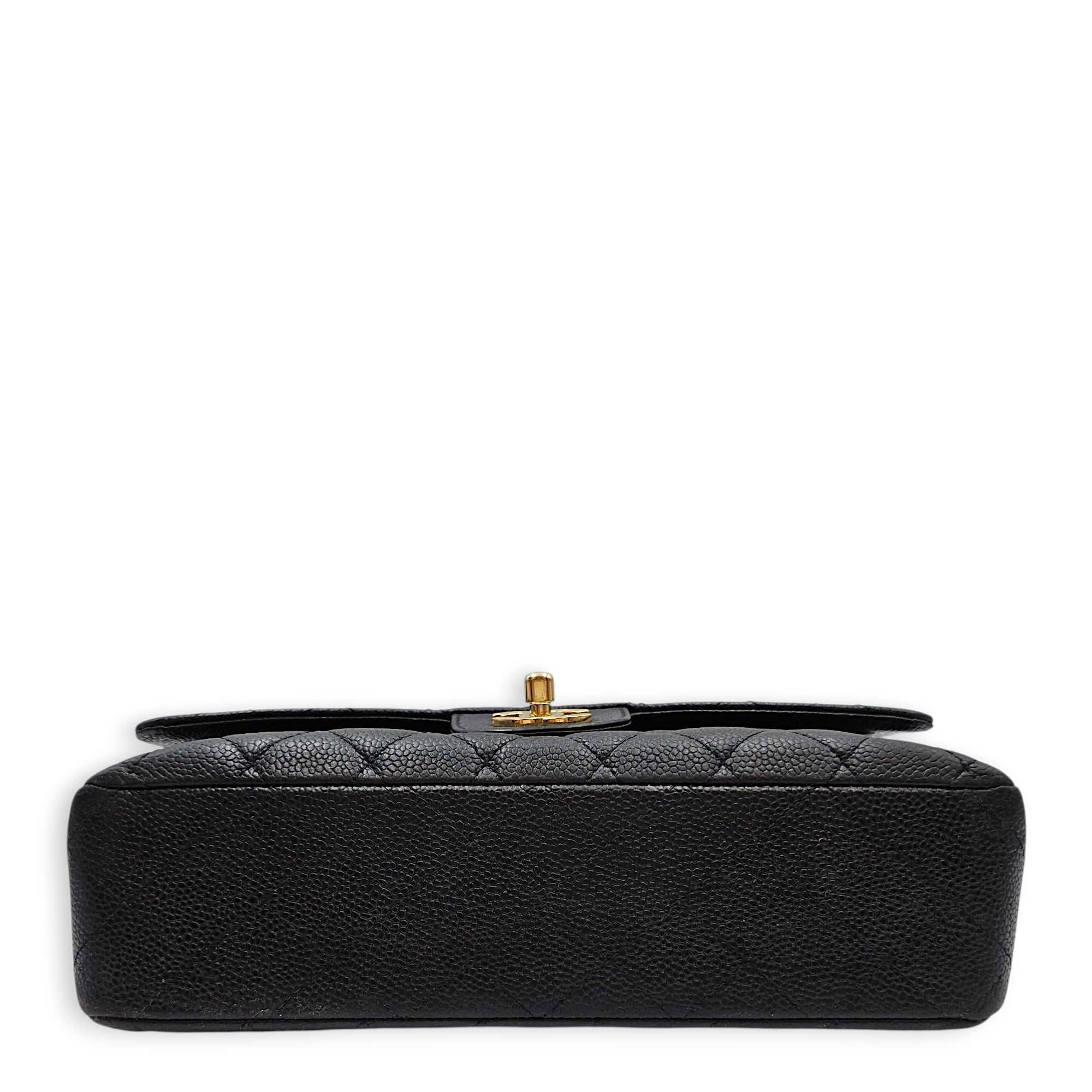 Classic Flap (Double Flap) Medium Black Shoulder Bag in Caviar Leather Gold hardware SL2603-20052 5