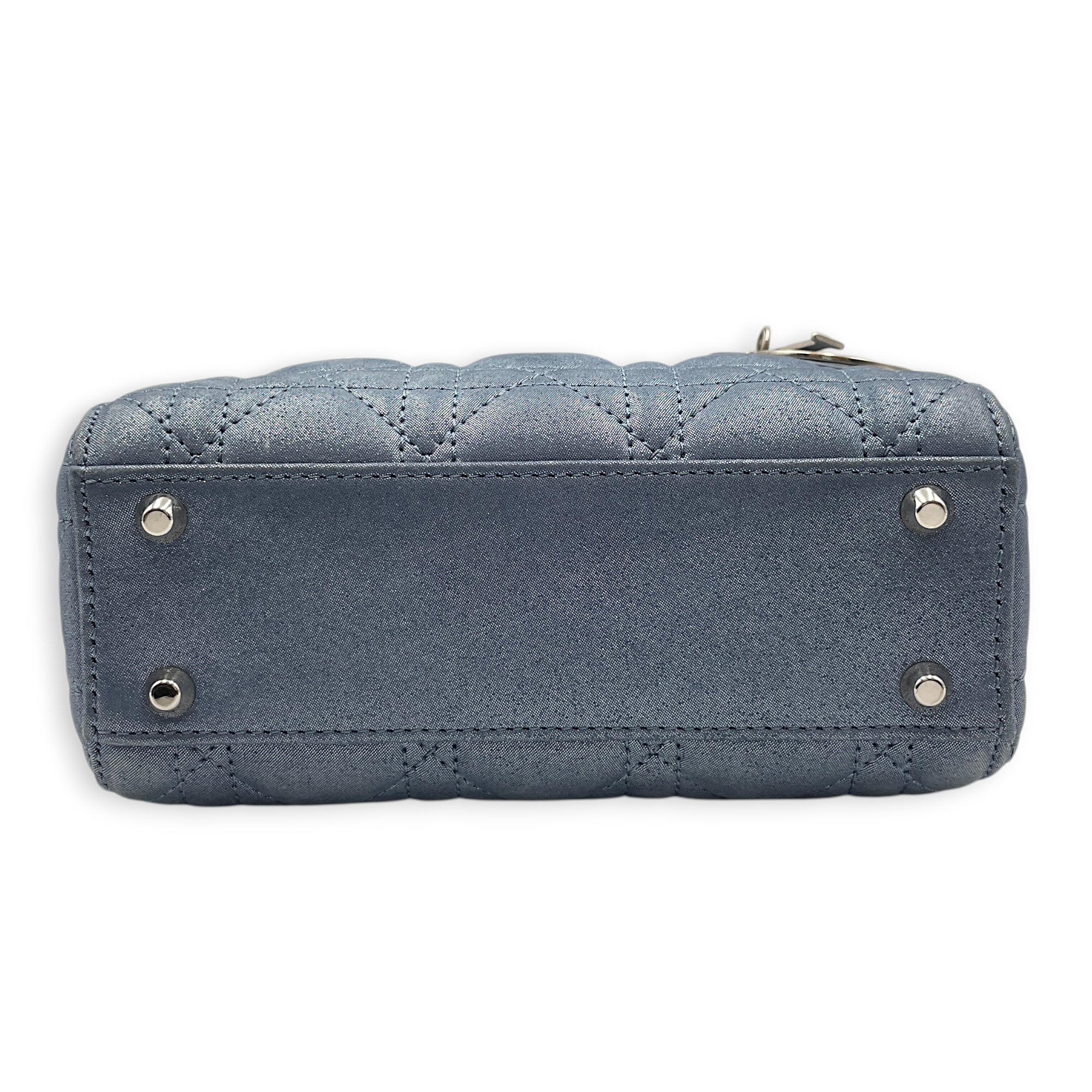 Lady Dior Mini Blue Crossbody Bag in Lambskin Silver hardware CL2602-19521 4