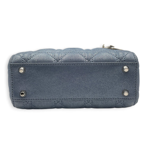 Lady Dior Mini Blue Crossbody Bag in Lambskin Silver hardware CL2602-19521 4