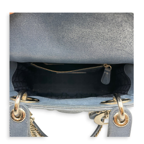 Lady Dior Mini Blue Crossbody Bag in Lambskin Silver hardware CL2602-19521 5