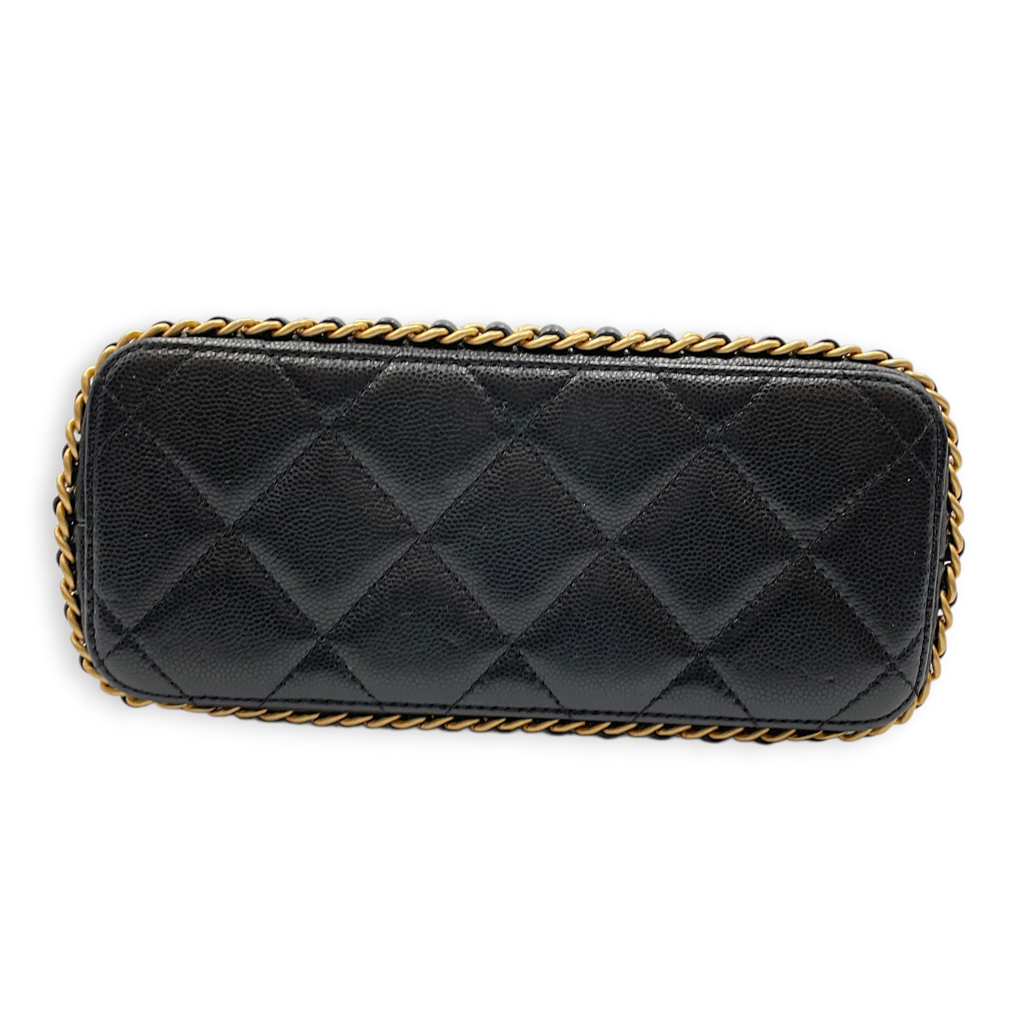 Quilted CC Turn Lock Black Backpack in Caviar Leather Gold hardware
