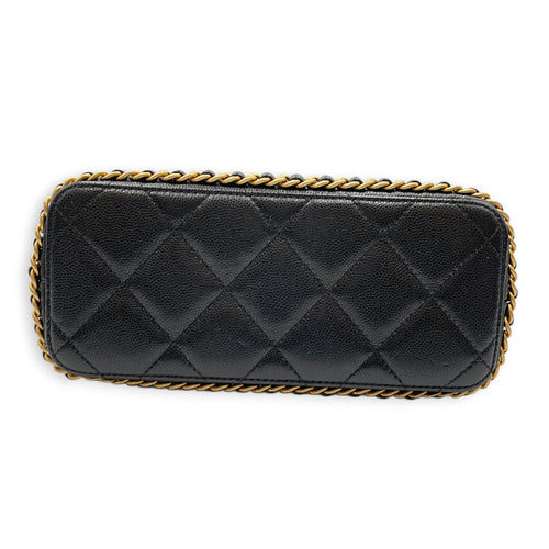 Quilted CC Turn Lock Black Backpack in Caviar Leather Gold hardware