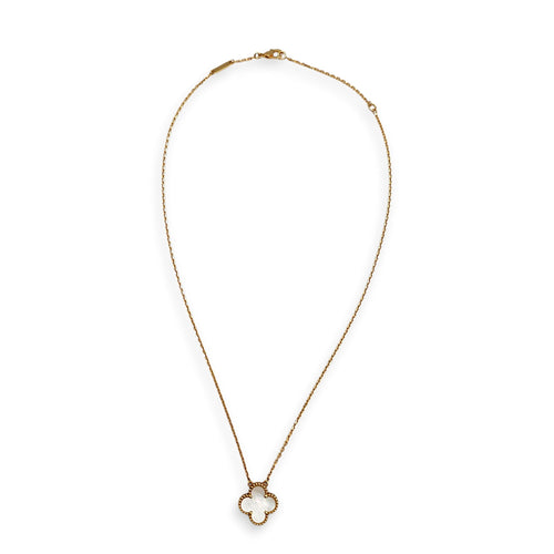 Vintage Alhambra Pendant Necklace in White CL2602-19536 1